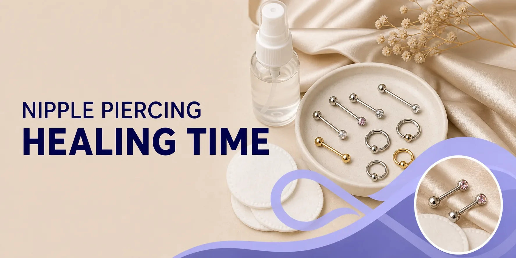 Nipple piercing healing time guide banner
