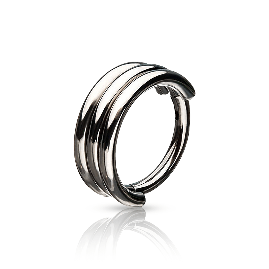 3 Stripes Ring Daith Piercing Silver