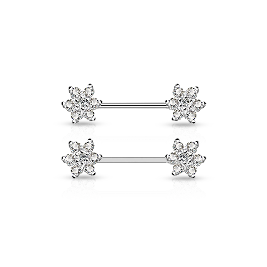 Swarovski® Flower Nipple Piercing