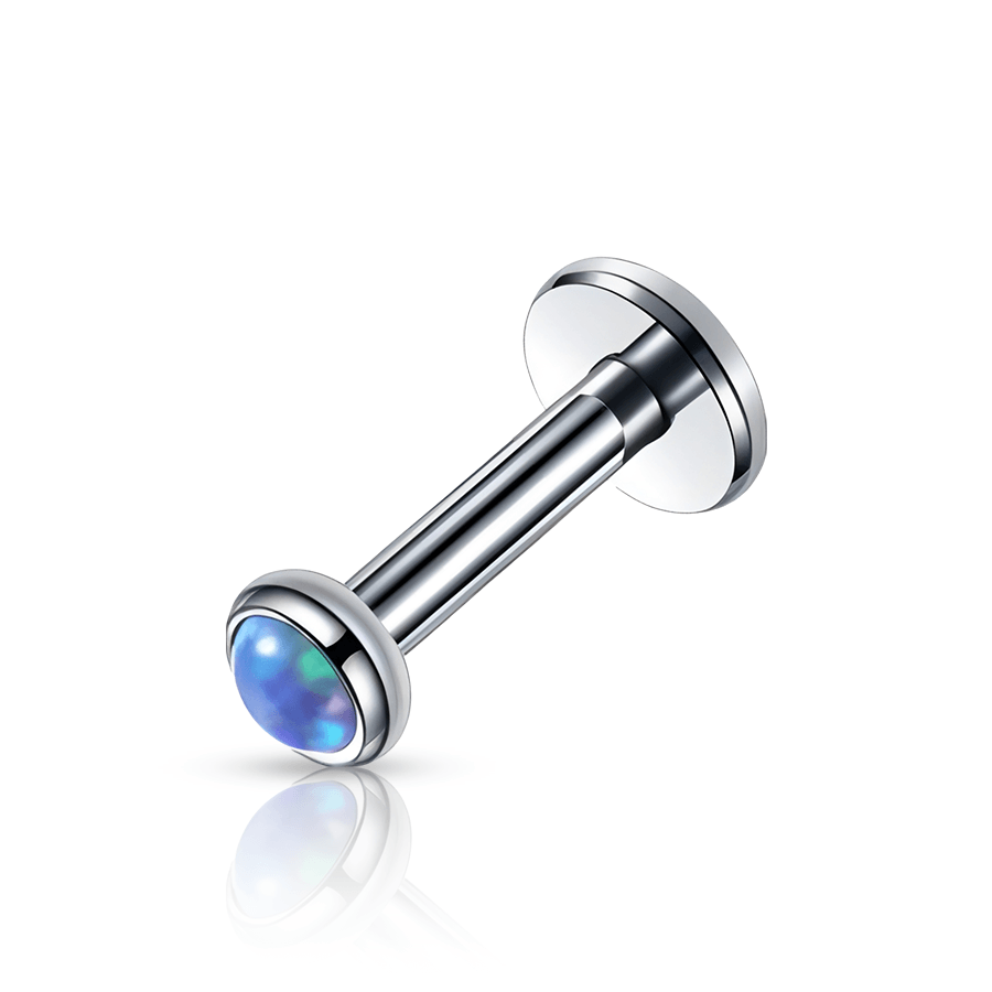 925 Silver Helix Piercing Cyan Blue 1.2x8x5mm