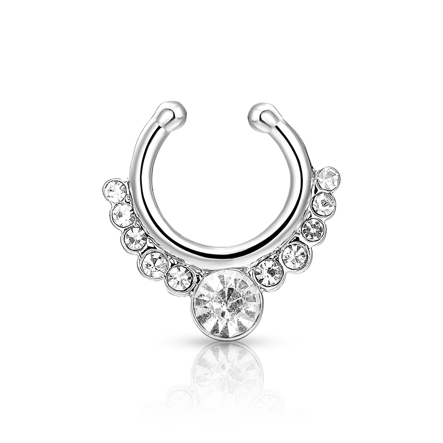 Ball and Dots Fake Nose Piercing White