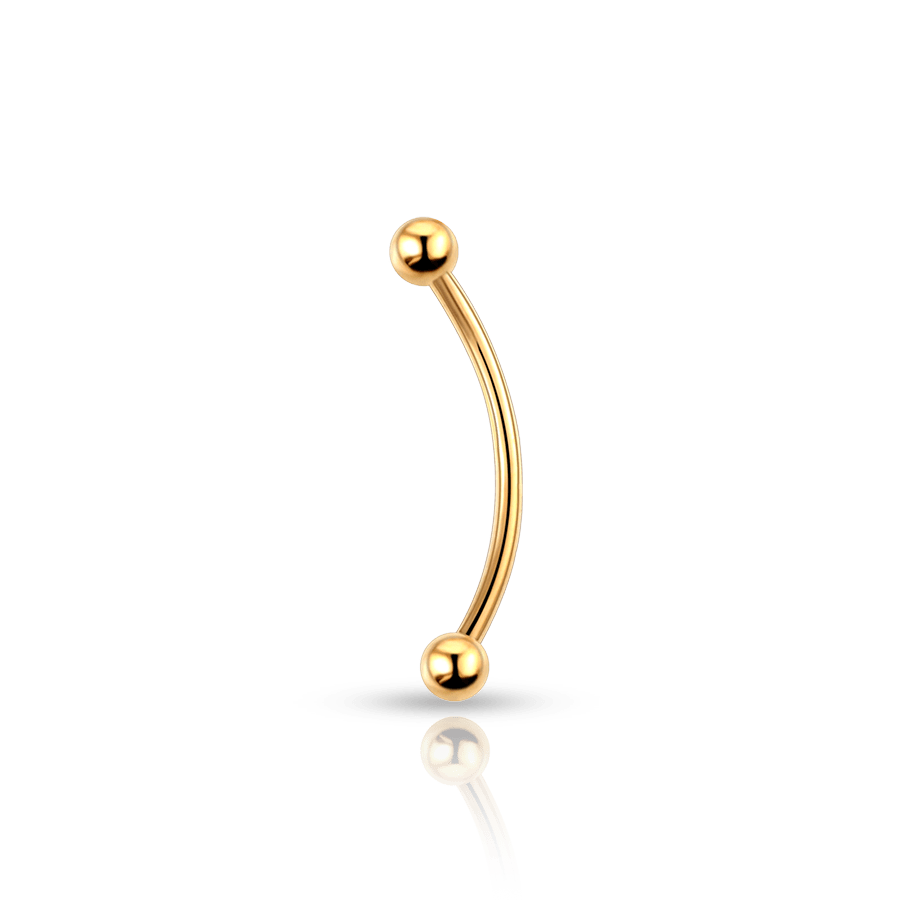 Balls Eyebrow Piercing Gold