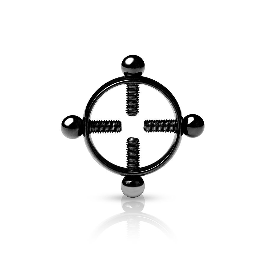 Balls Fake Nipple Piercing Black