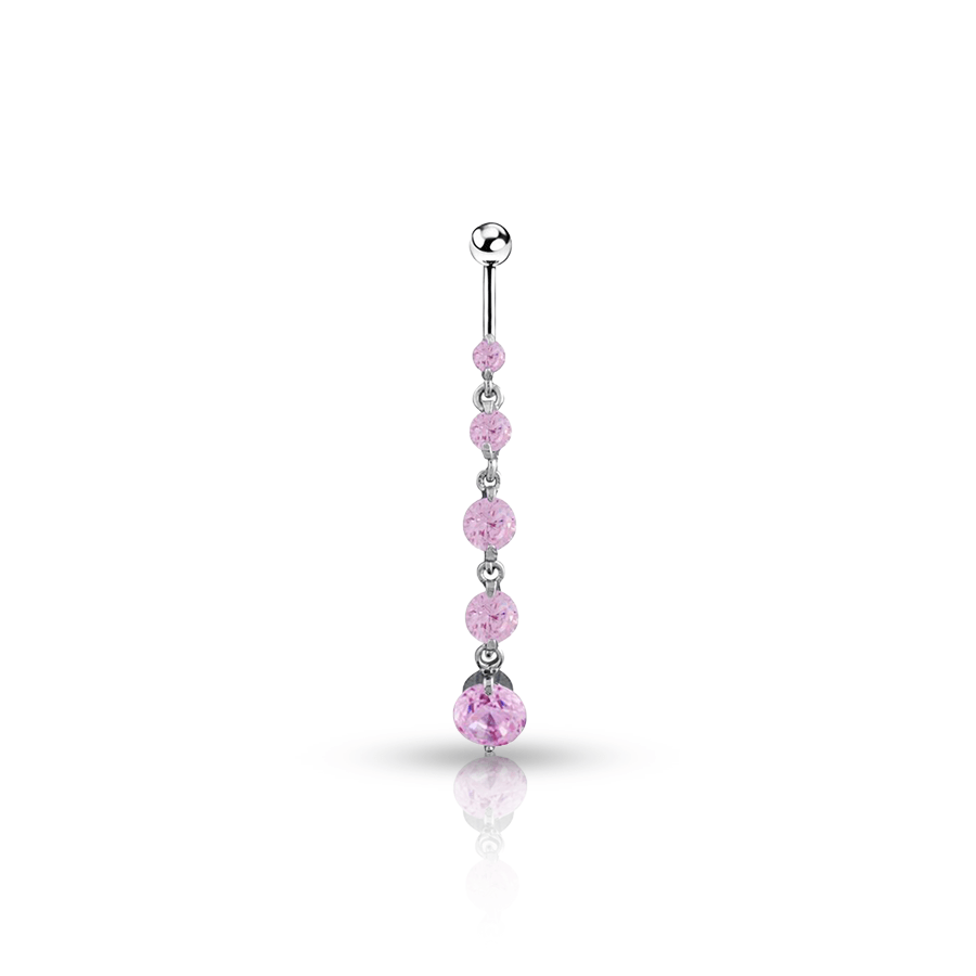 Beads Belly Button Piercing Silver