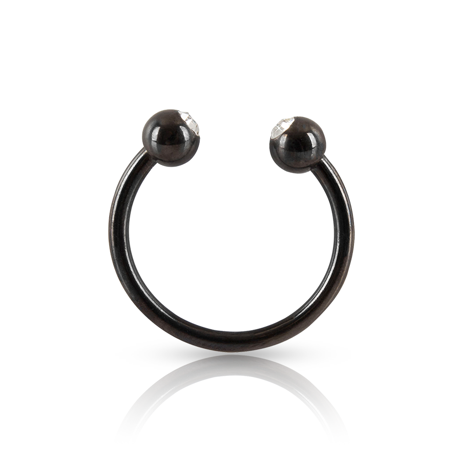 Black Eyebrow Piercing White