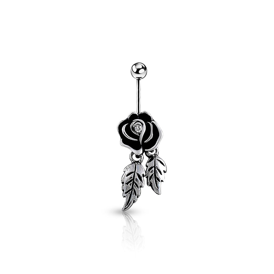 Black Rose Navel Piercing