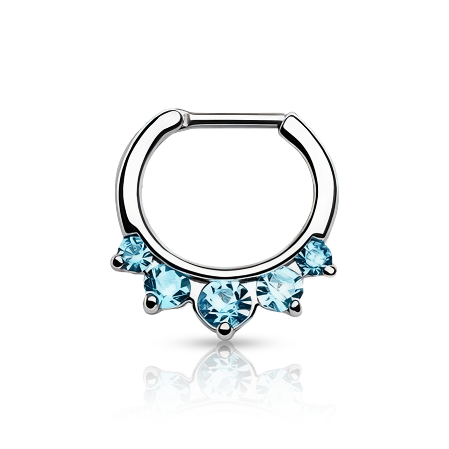 Blue Ring Nose Piercing Silver