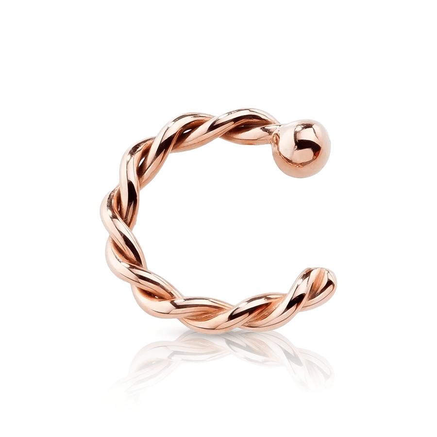 Braided Ring Fake Lip Piercing Rose Gold