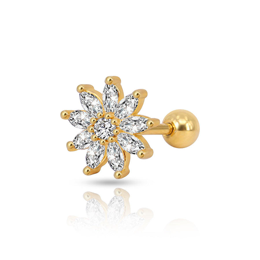Colorful Conch Piercing Gold