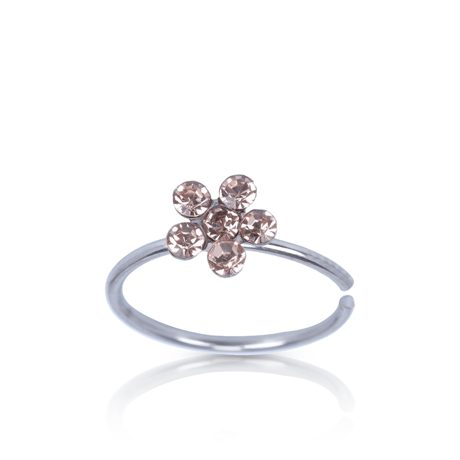 Colorful Floer Fake Nose Piercing Champagne