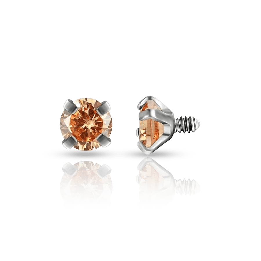 Diamond Eyebrow Piercing Orange
