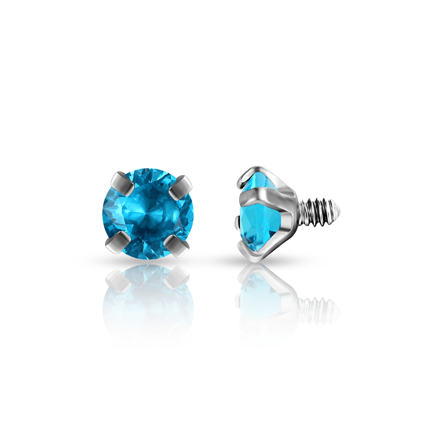 Diamond Eyebrow Piercing Light Blue