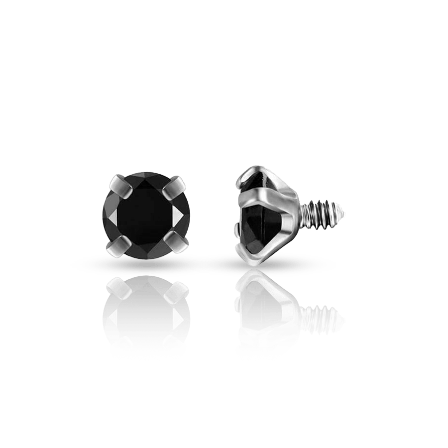 Diamond Eyebrow Piercing Black