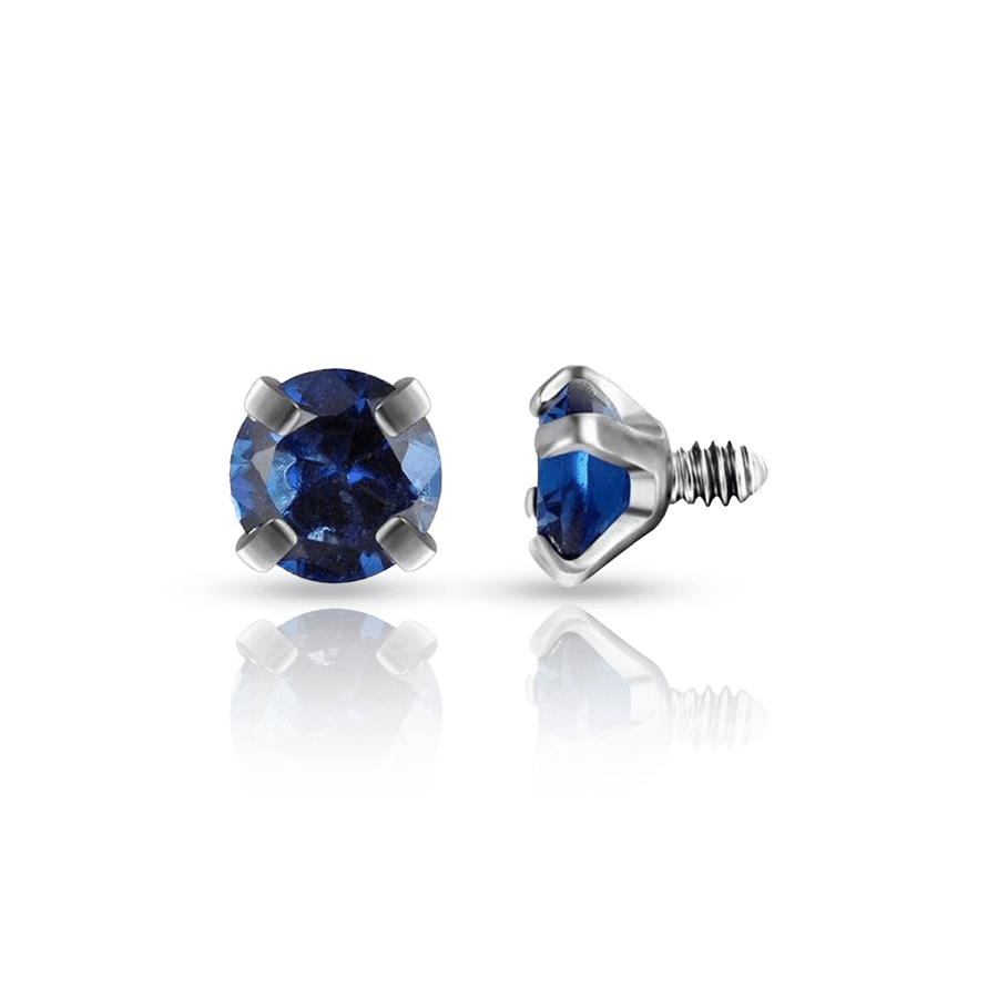 Diamond Eyebrow Piercing Dark Blue