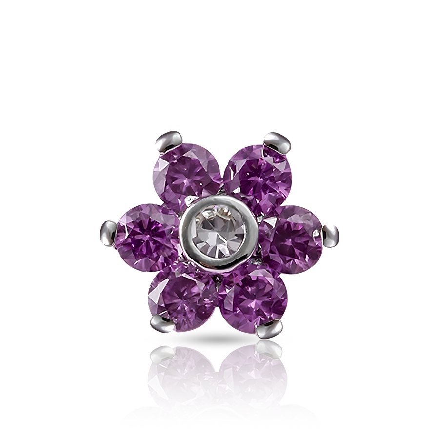 Diamond Star Dermal Piercing Purple