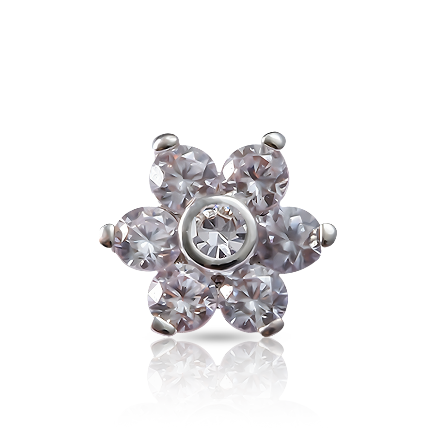 Diamond Star Dermal Piercing Grey