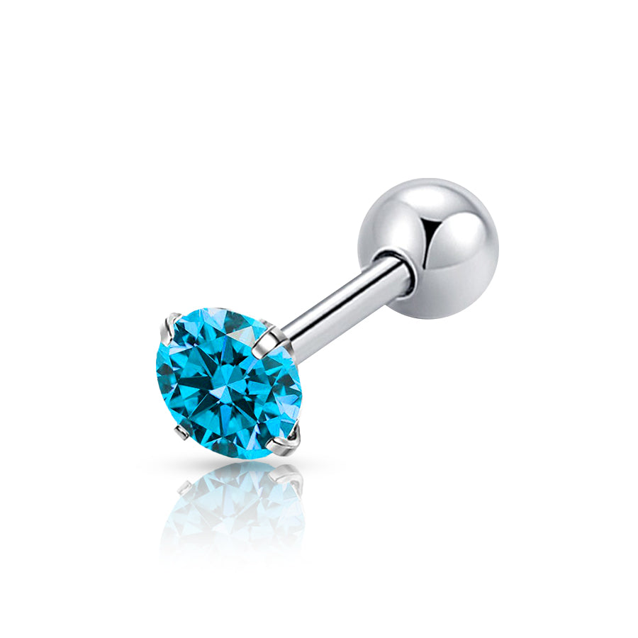 Diamond Tongue Piercing Cyan Blue