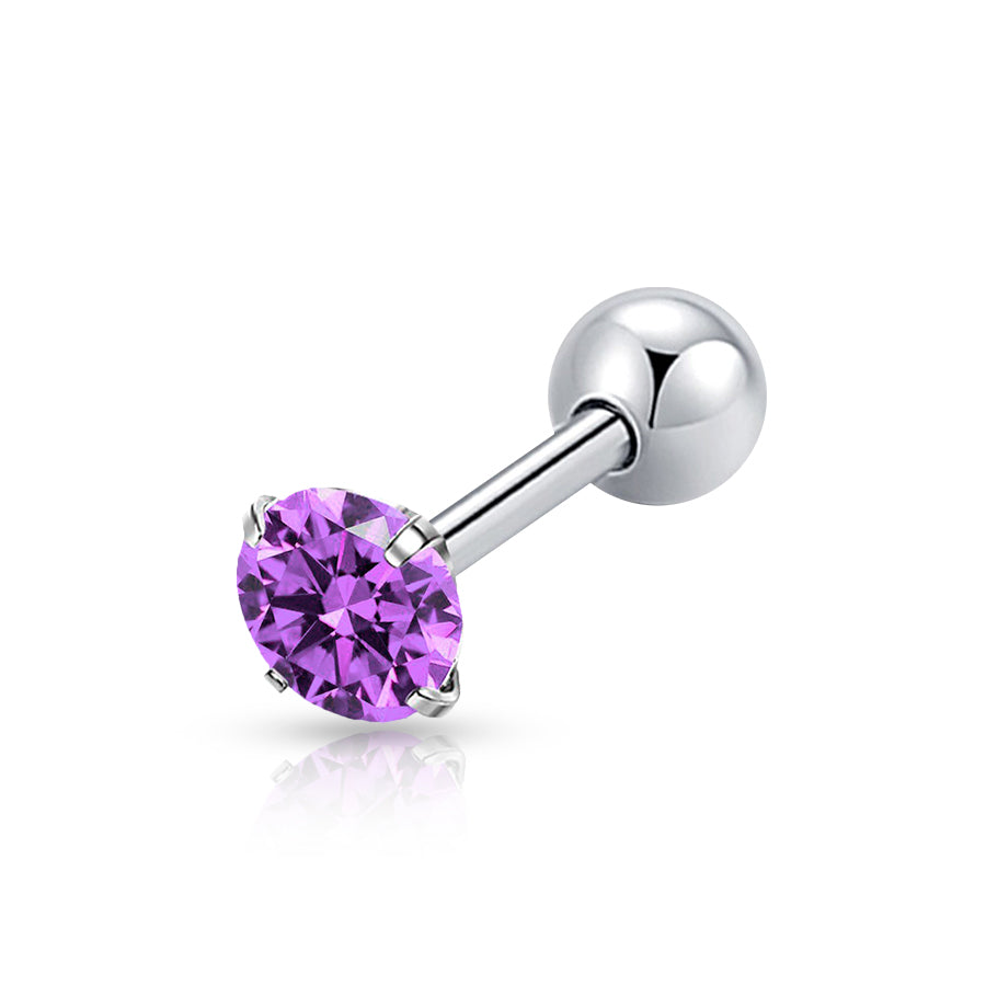 Diamond Tongue Piercing Purple