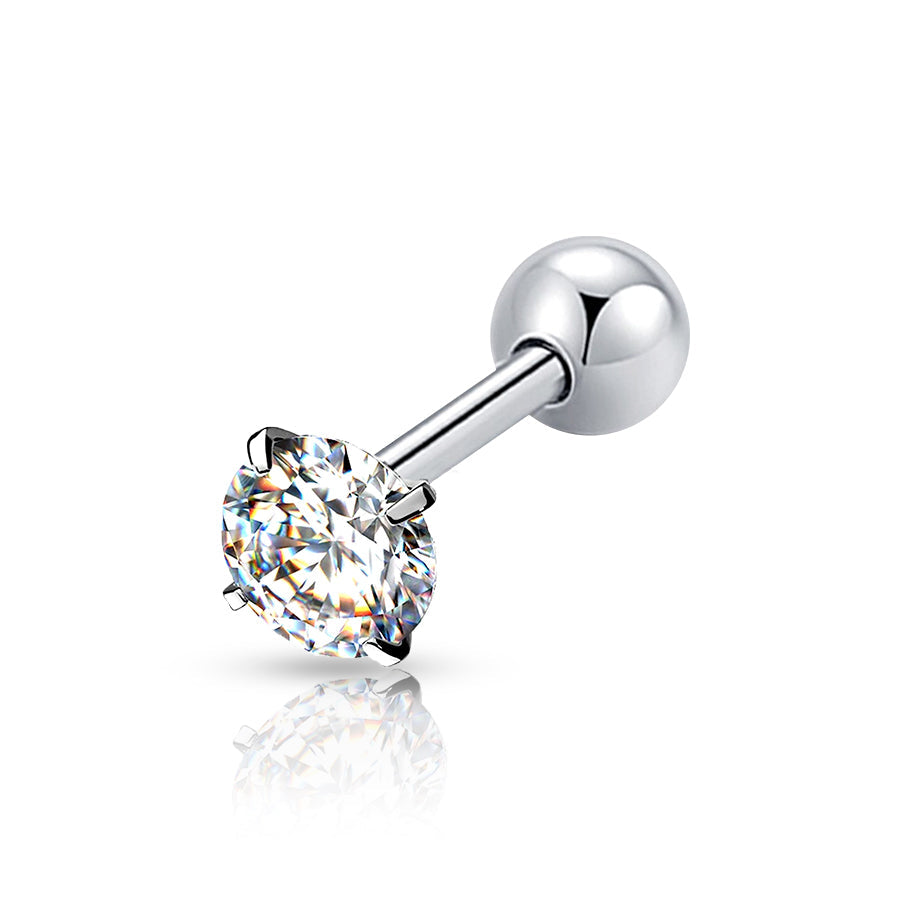 Diamond Tongue Piercing White