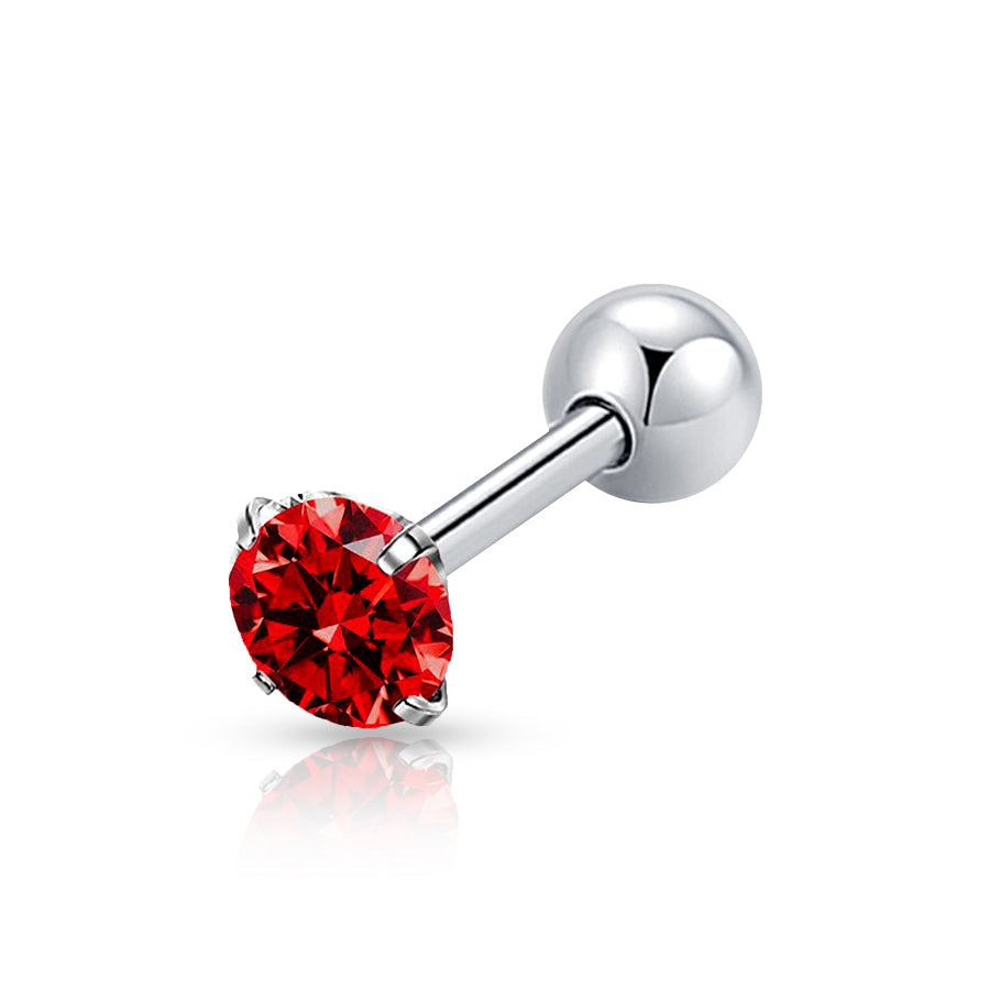 Diamond Tongue Piercing Red