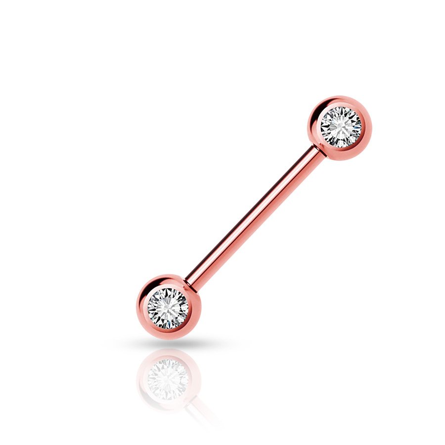 Discreet Jewelry Tongue Piercing Rose Gold