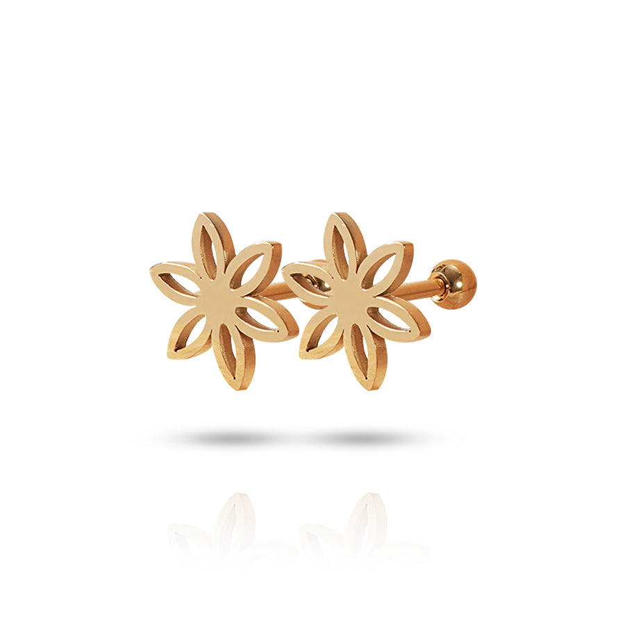 Flower Conch Piercing Gold