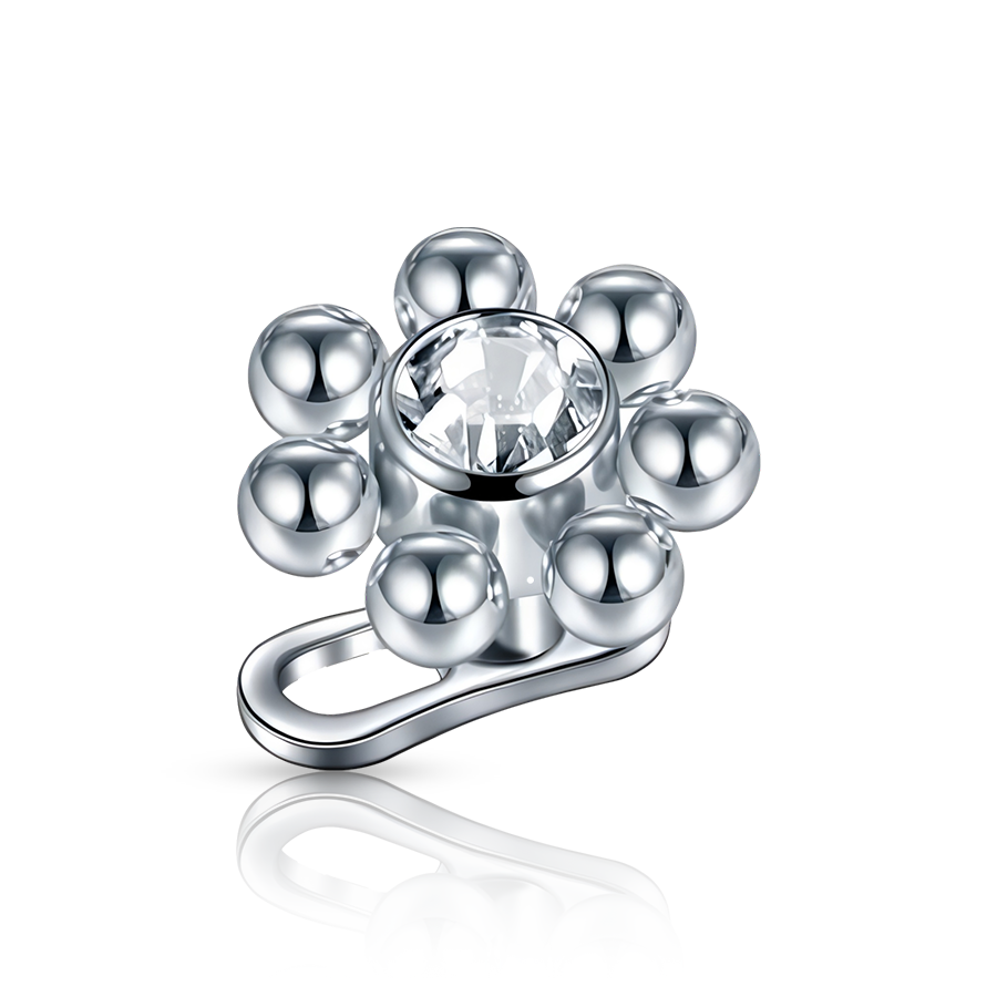Flower Dermal Piercing Grey