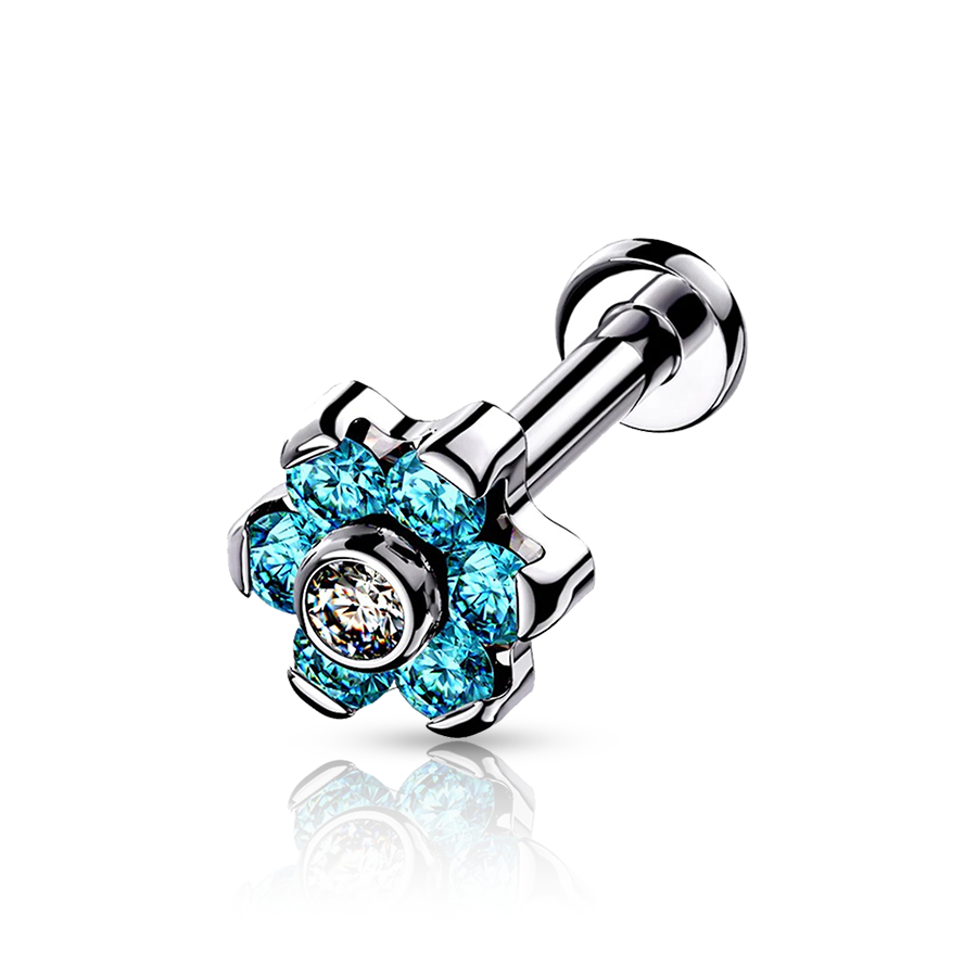 Flower Jewel Ashley Piercing Sky Blue 1.2x6mm