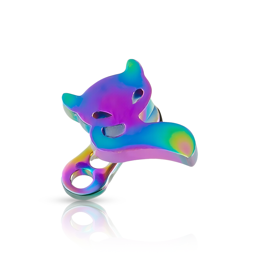Fox Dermal Piercing Multicolour Renard