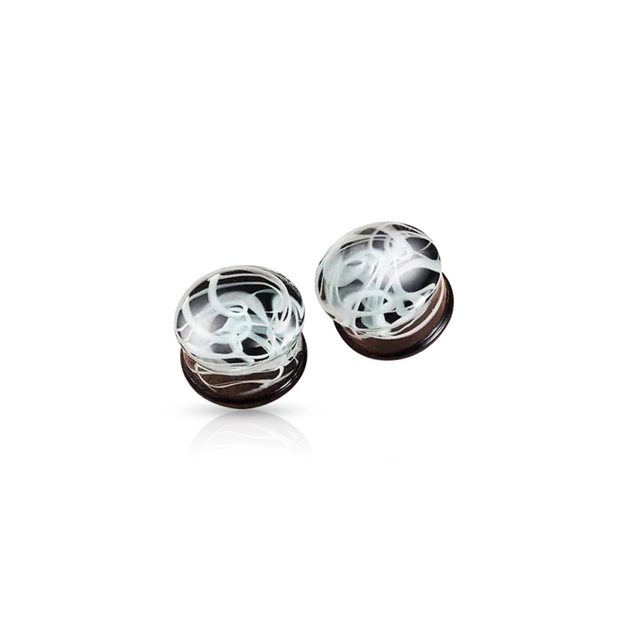 Glass Ear Plug Grey Gris