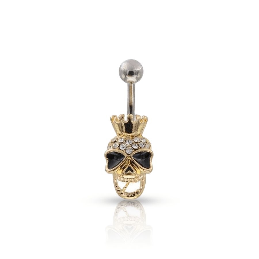 Golden Skull Navel Piercing