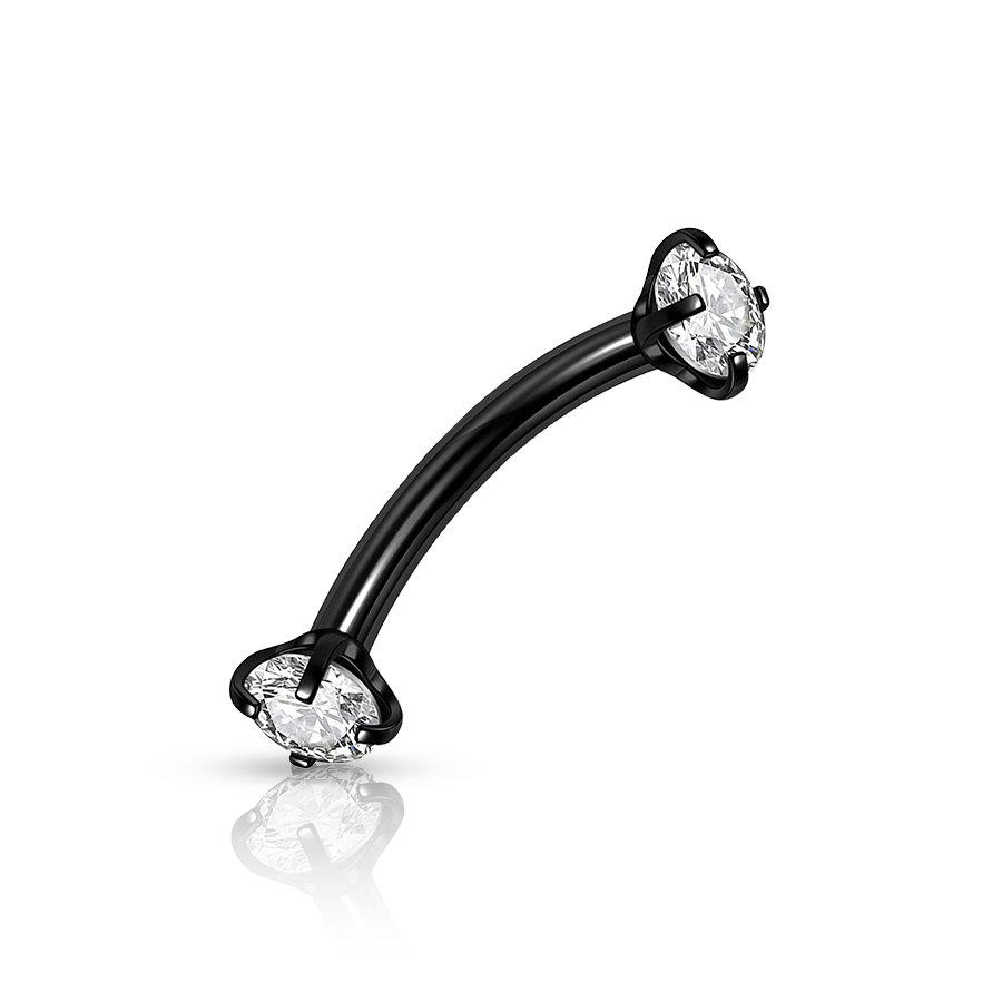 Golden Steel Rook Piercing Black