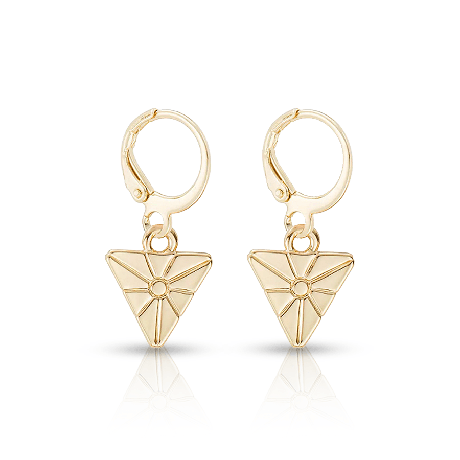 Golden Triangle Lobe Piercing Gold