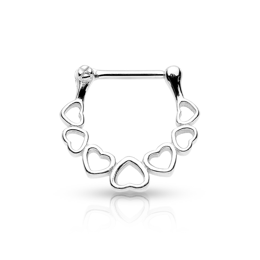 Hearts Sepetum Piercing Silver