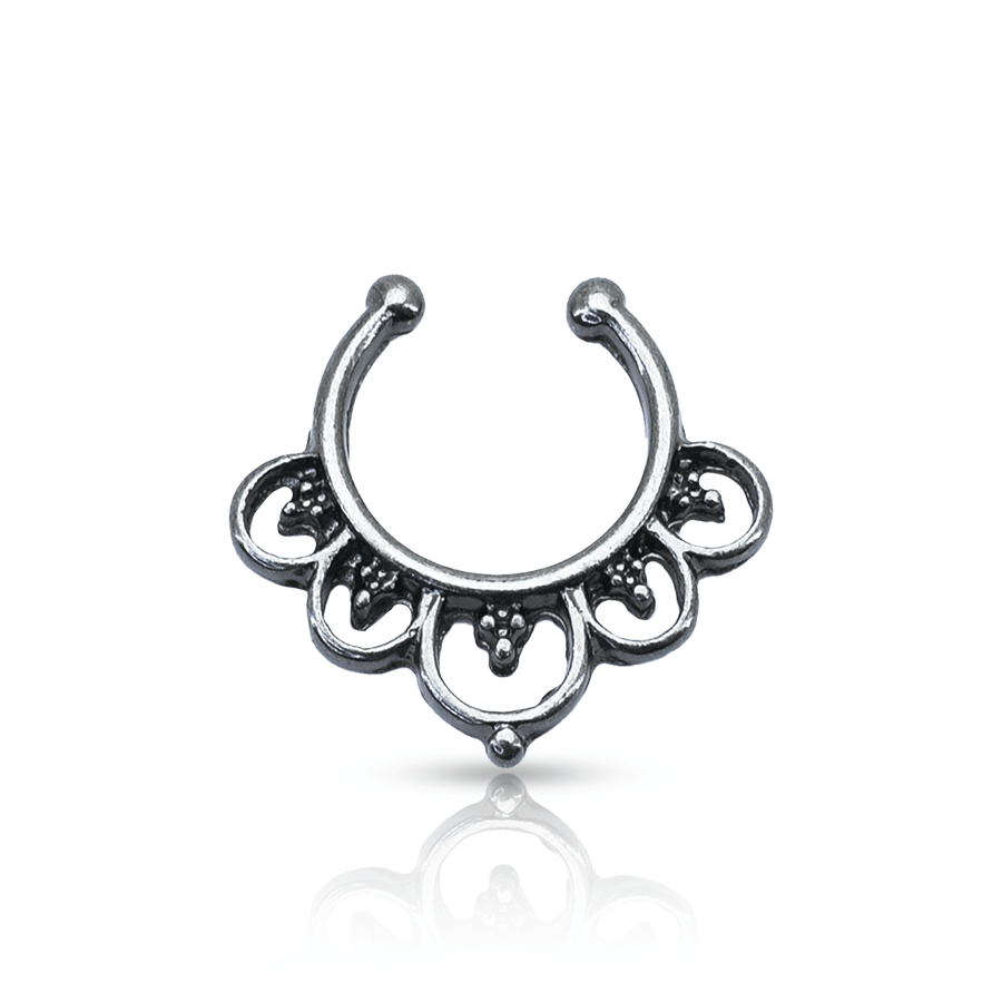 Hoop Fake Nose Piercing Silver