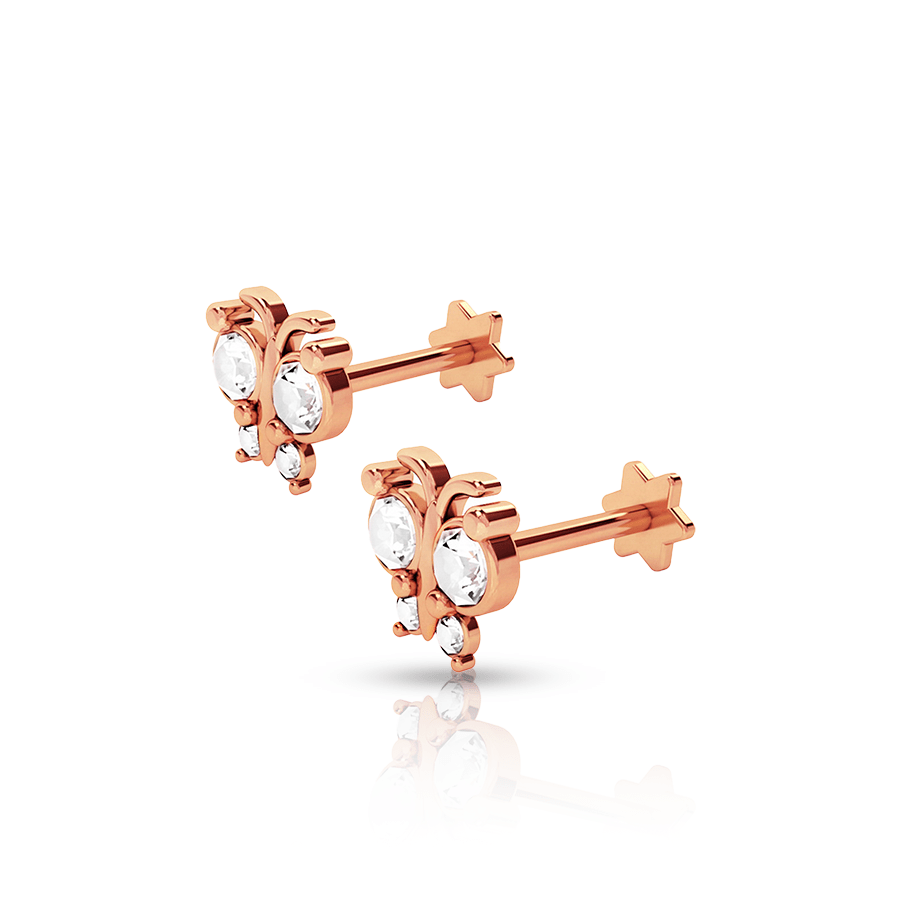 Lovely Diamonds Lobe Piercing Rose Gold