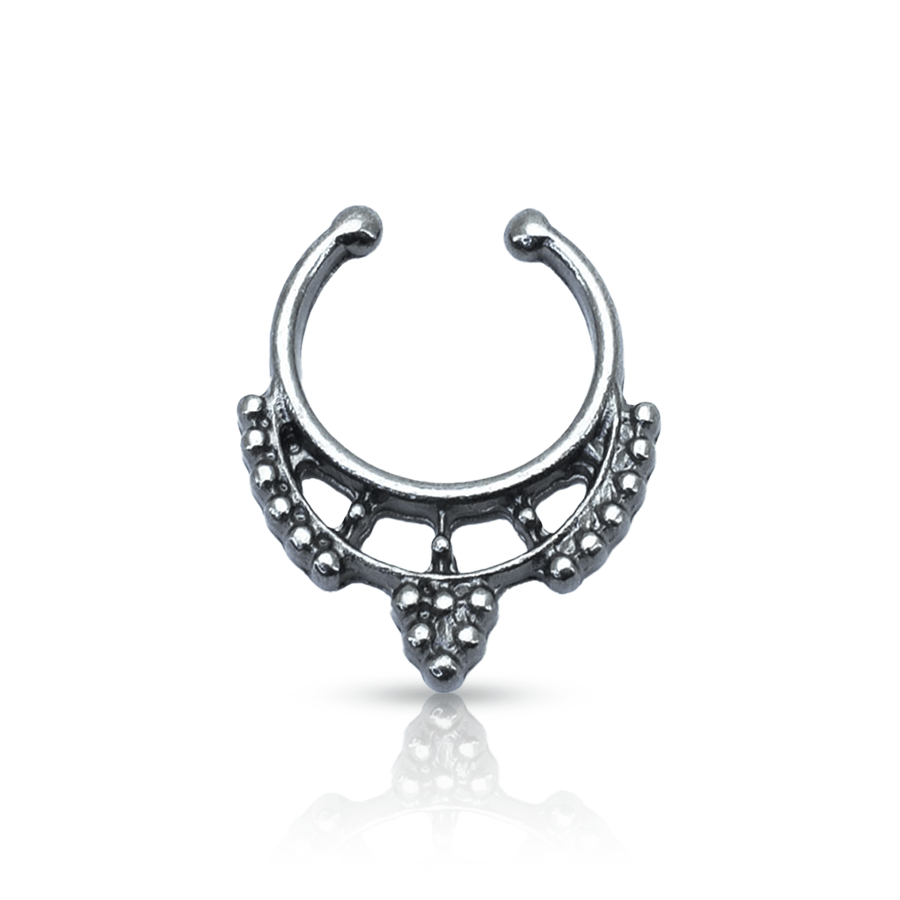 Oriental Fake Nose Piercing Silver