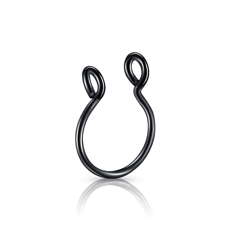 Original Ring Fake Lip Piercing Black