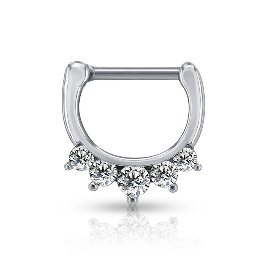 Plate Diamond Nose Piercing Silver
