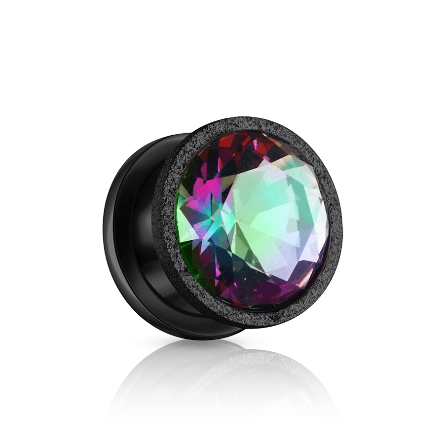 Precious Stone Ear Plug Black 16mm