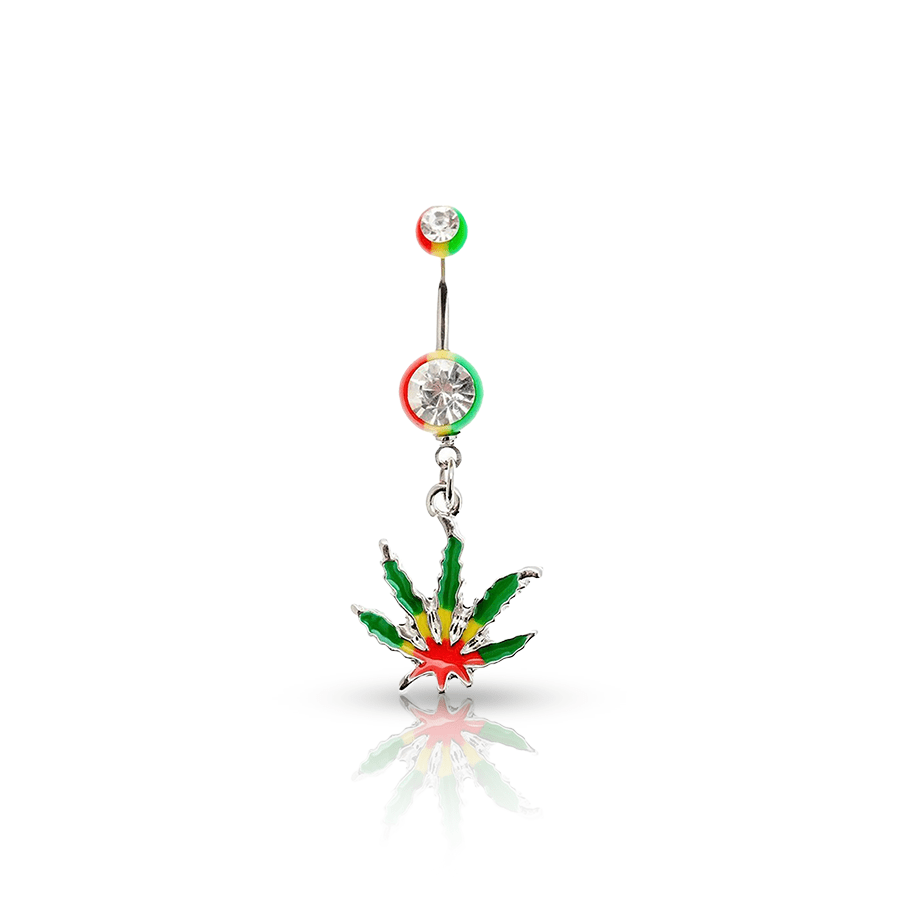 Rasta Leaf Navel Piercing