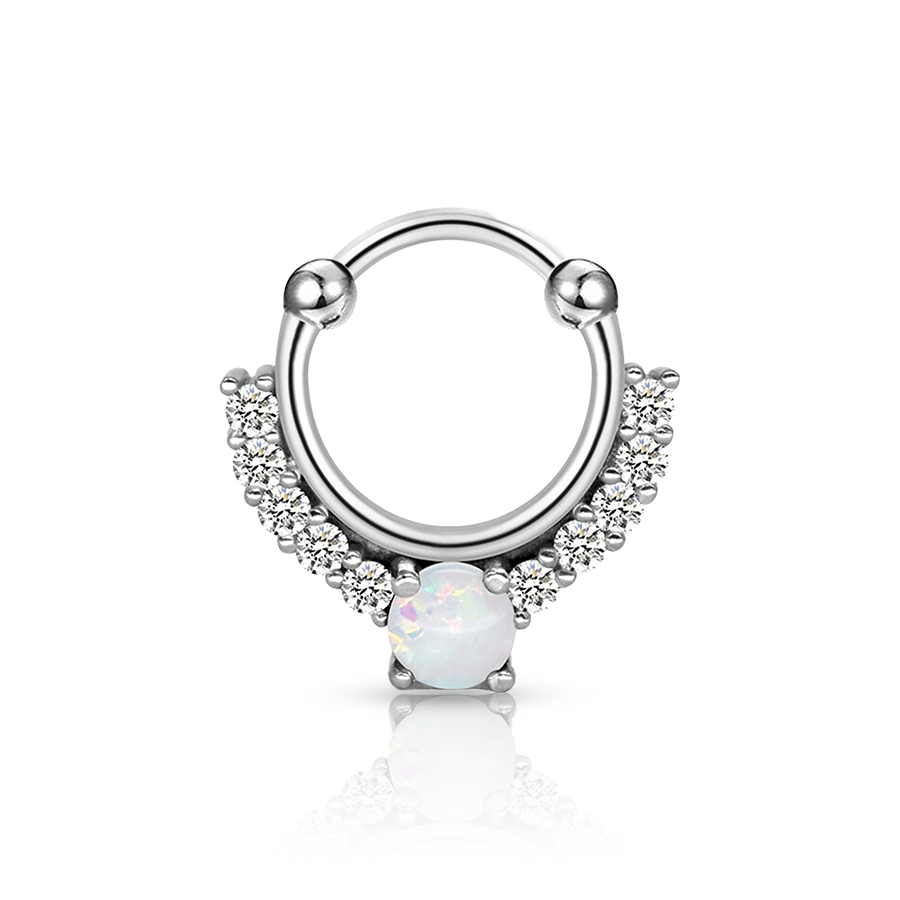 Rhinestone Fake Nose Piercing White