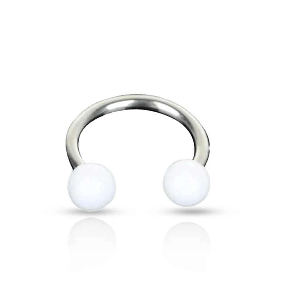 Ring Eyebrow Piercing White