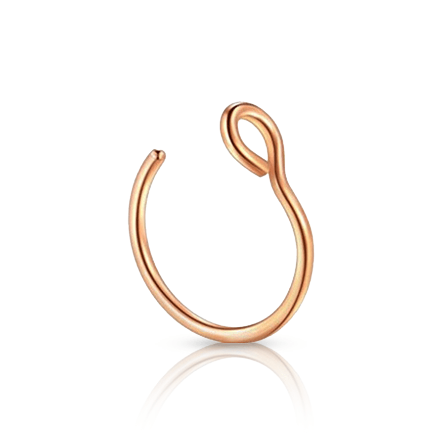 Ring Shape Fake Nose Piercing Rose Gold