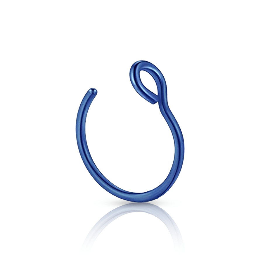 Ring Shape Fake Nose Piercing Sky Blue