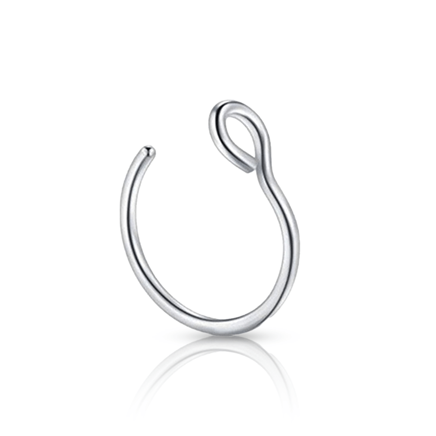 Ring Shape Fake Nose Piercing Silver