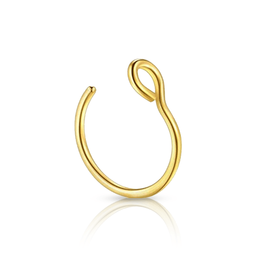 Ring Shape Fake Nose Piercing Gold