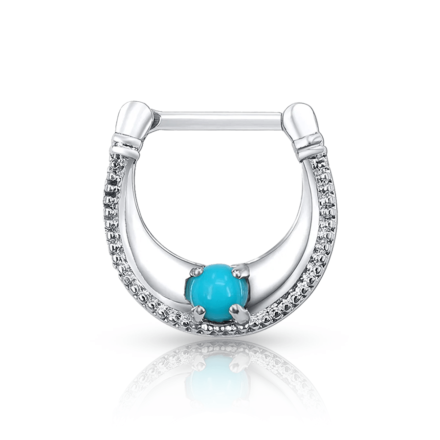 Ring with Ball Nose Piercing Silver