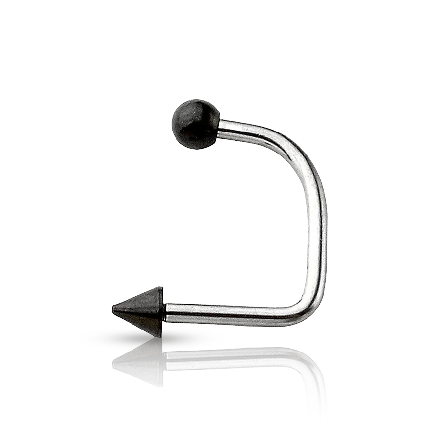 Set of 10 Discreet Labret Piercing Black