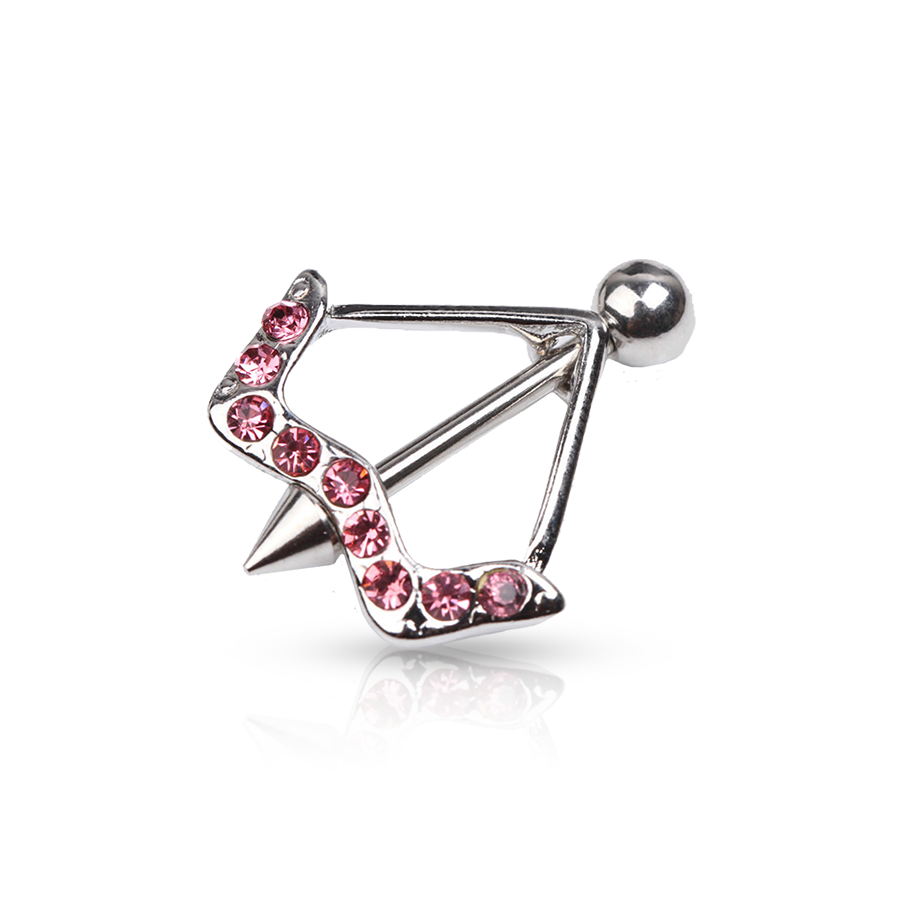 Silver Bow Nipple Piercing